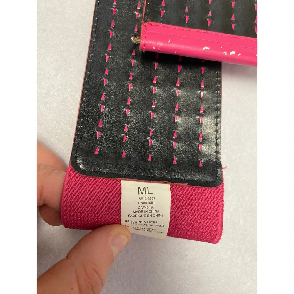 Hot Pink Studded Y2K‎ Elastic Wide Belt Women's Fashion Accessory